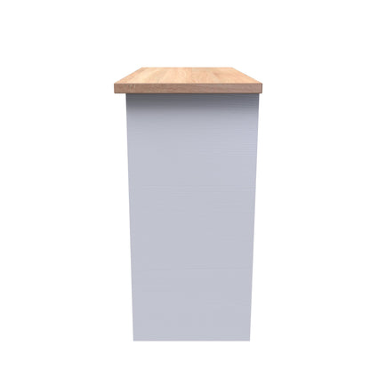 Vienna Desk White & Light Oak 3 Drawers 90cm