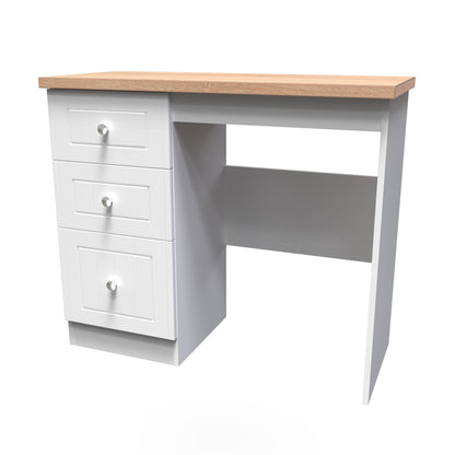 Vienna Desk White & Light Oak 3 Drawers 90cm