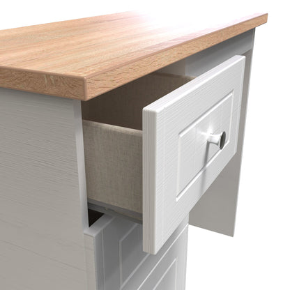 Vienna Desk White & Light Oak 3 Drawers 90cm