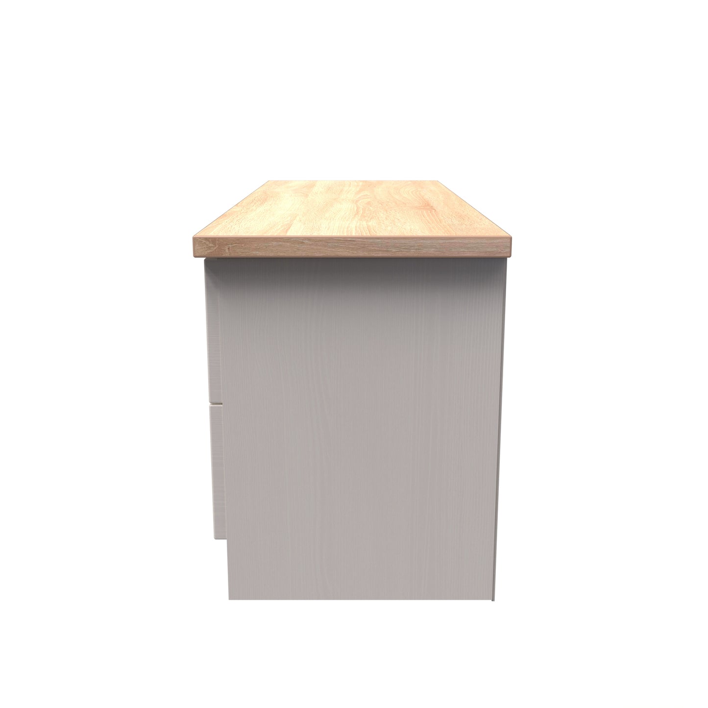 Vienna Large Chest of Drawers Off-white & Light Oak 4 Drawers 110cm