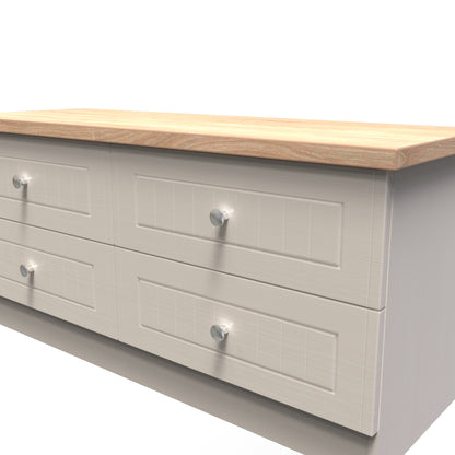 Vienna Large Chest of Drawers Off-white & Light Oak 4 Drawers 110cm