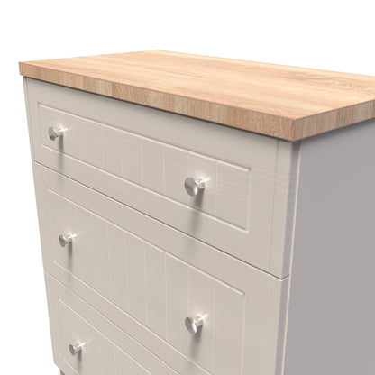 Vienna Chest of Drawers Off-white & Light Oak 3 Drawers 39cm