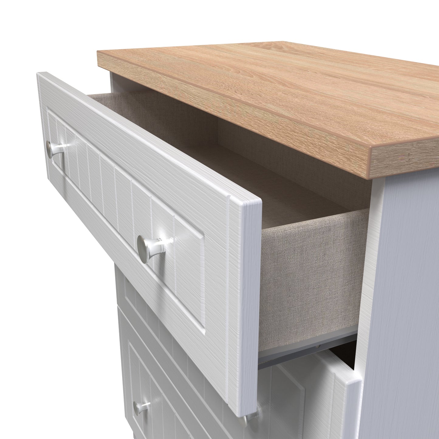 Vienna Chest of Drawers White & Light Oak 3 Drawers 39cm