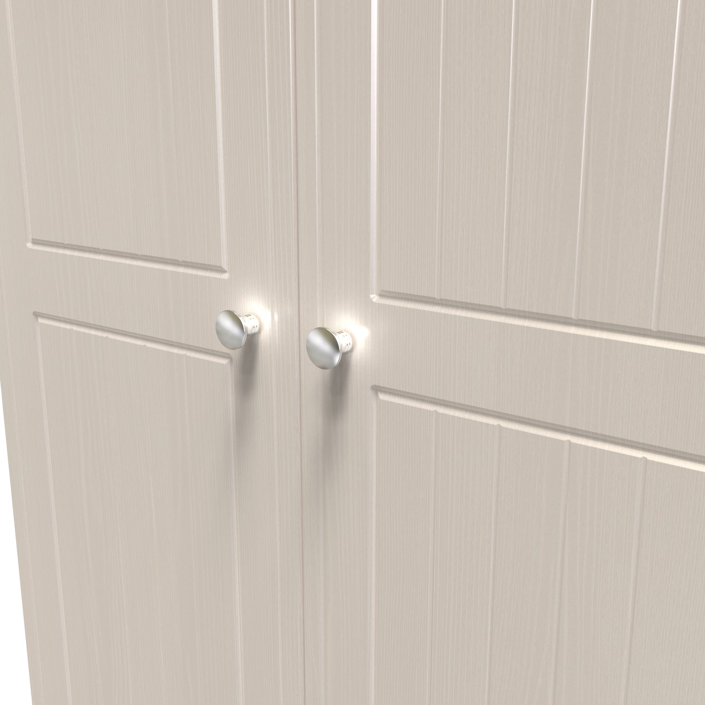 Vienna Tall Wardrobe Off-white & Light Oak 2 Doors 1 Shelf 74cm