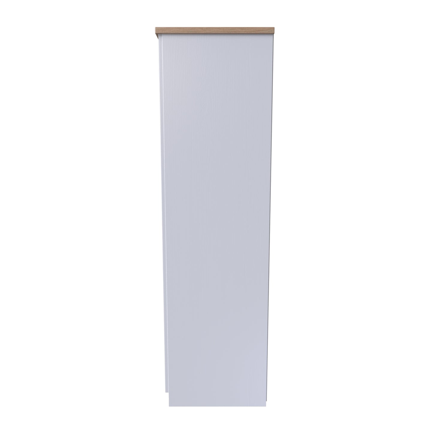 Vienna Tall Wardrobe White & Light Oak 2 Doors 1 Shelf 74cm