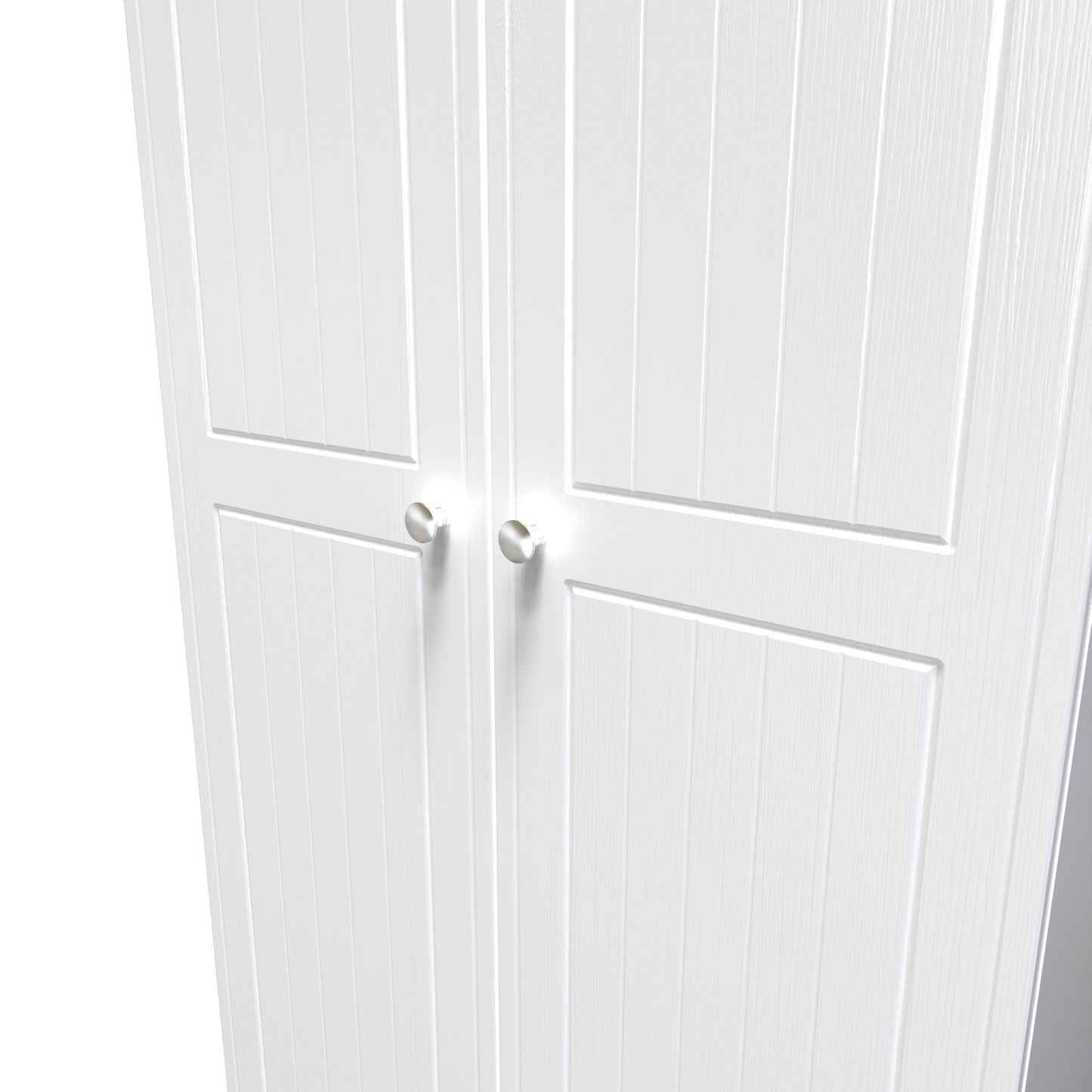 Vienna Tall Wardrobe White & Light Oak 2 Doors 1 Shelf 74cm