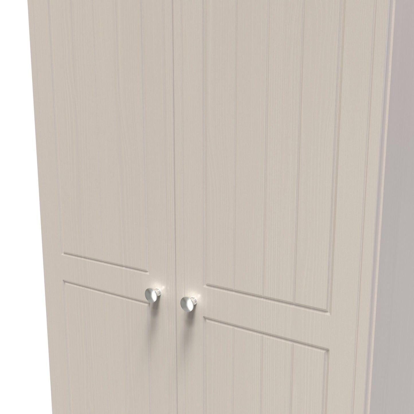 Vienna Tall Wardrobe Off-white & Light Oak 2 Doors 2 Drawers 74cm