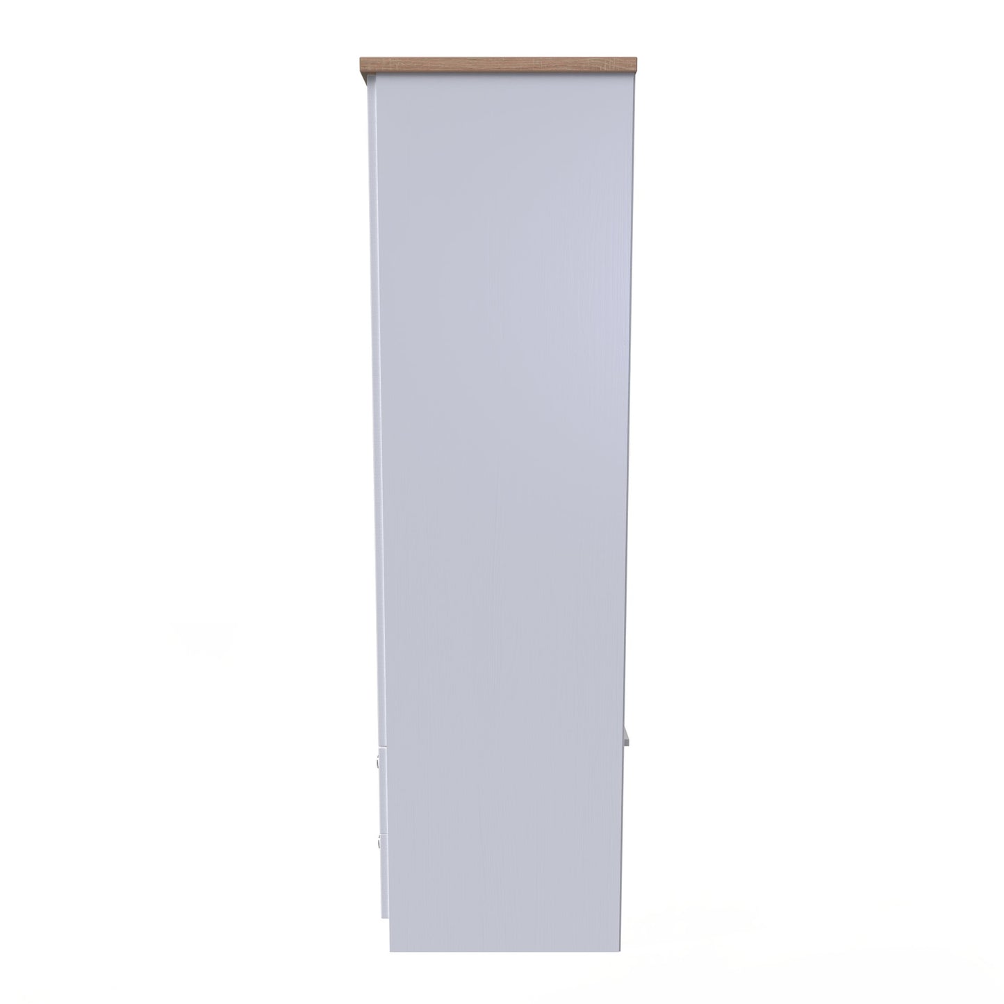 Vienna Tall Wardrobe White & Light Oak 2 Doors 2 Drawers 74cm