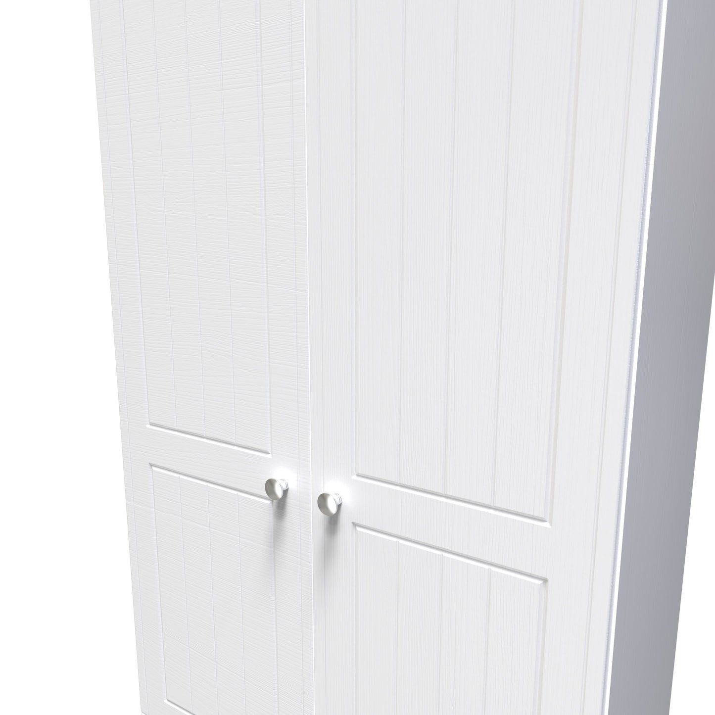 Vienna Tall Wardrobe White & Light Oak 2 Doors 2 Drawers 74cm