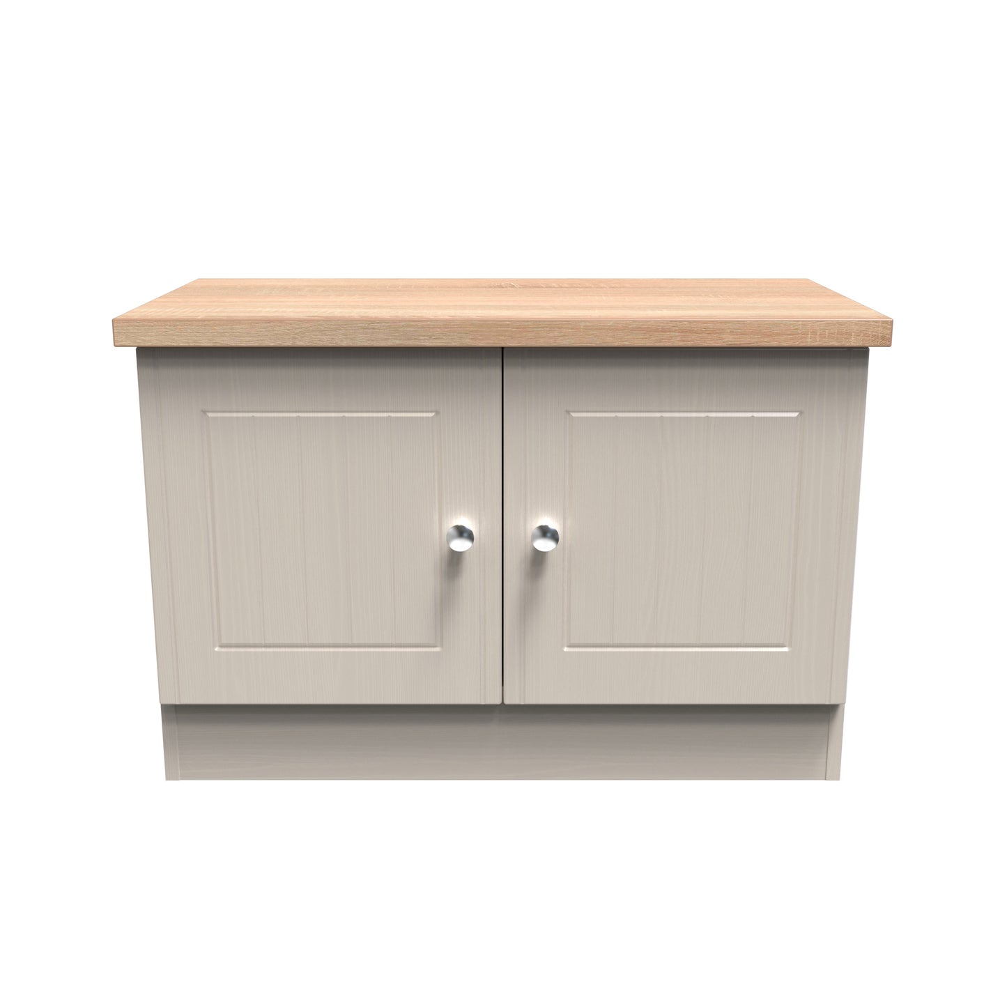 Vienna TV Unit Off-white & Light Oak 2 Doors 74cm