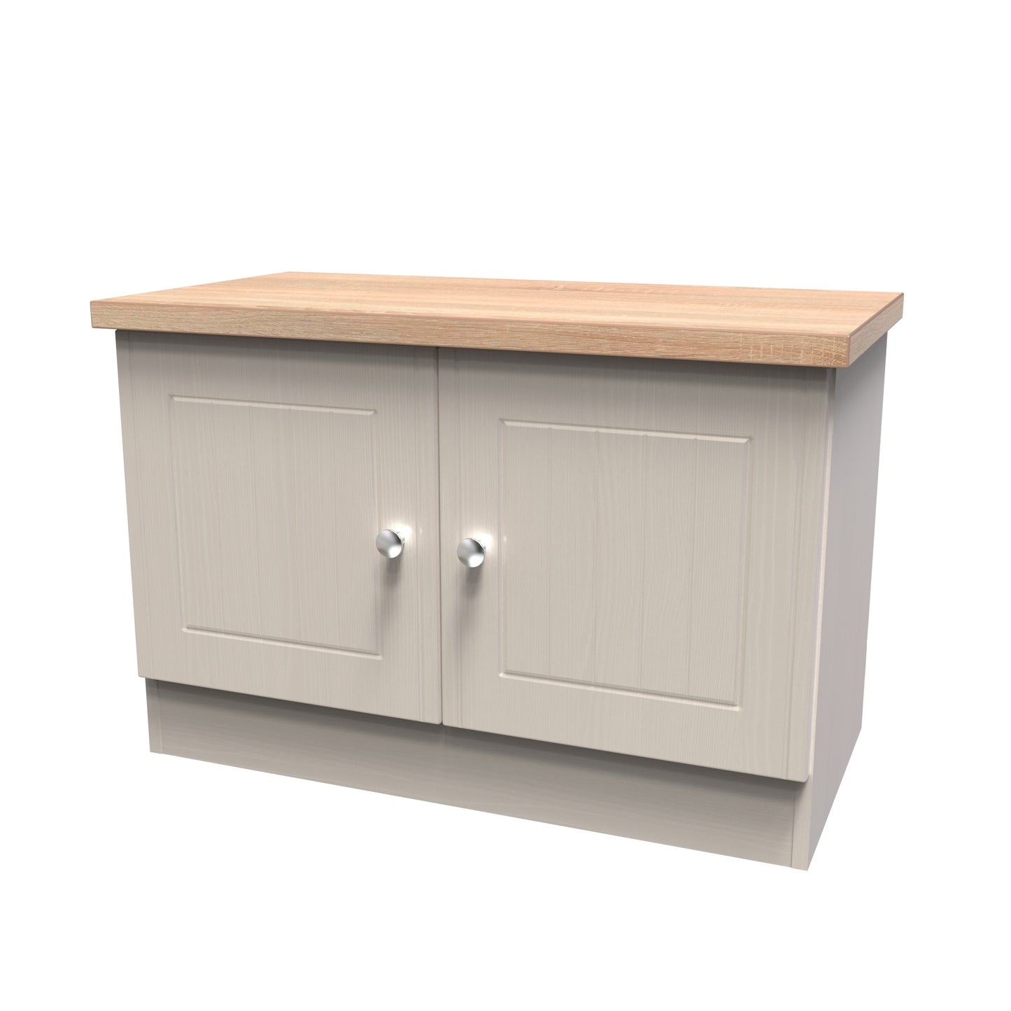 Vienna TV Unit Off-white & Light Oak 2 Doors 74cm