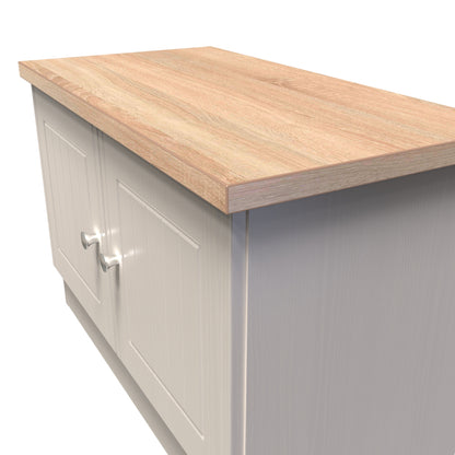 Vienna TV Unit Off-white & Light Oak 2 Doors 74cm