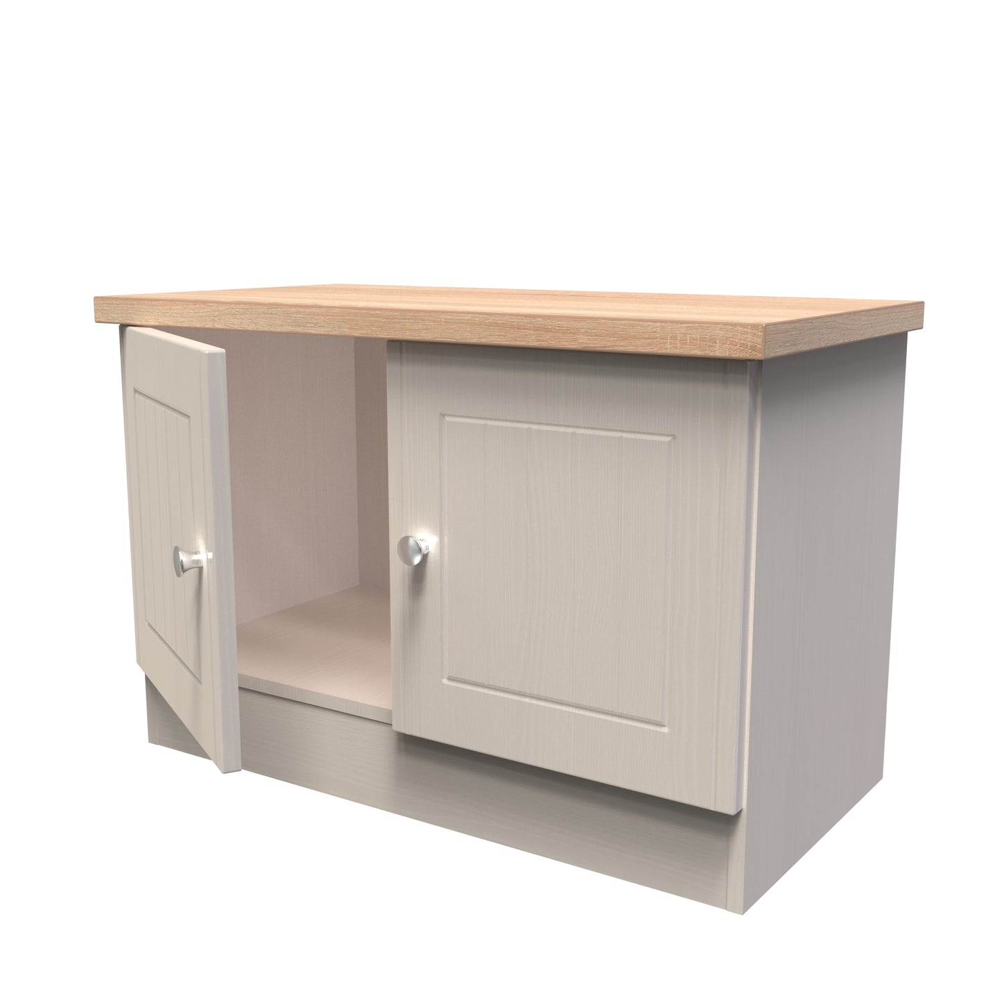 Vienna TV Unit Off-white & Light Oak 2 Doors 74cm