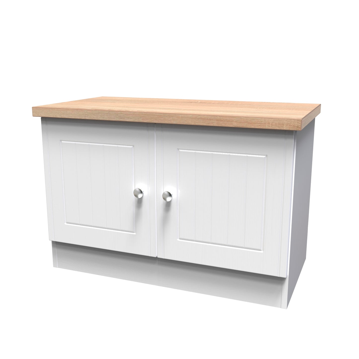 Vienna TV Unit White & Light Oak 2 Doors 74cm