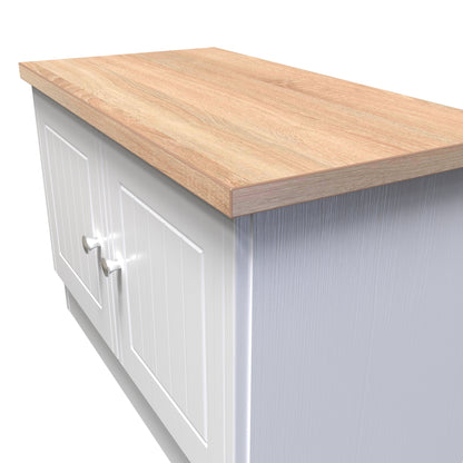 Vienna TV Unit White & Light Oak 2 Doors 74cm