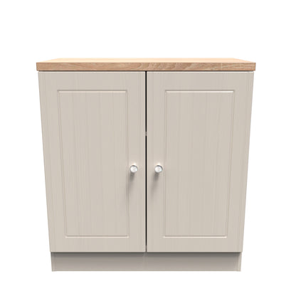 Vienna Cabinet Off-white & Light Oak 2 Doors 1 Shelf 74cm