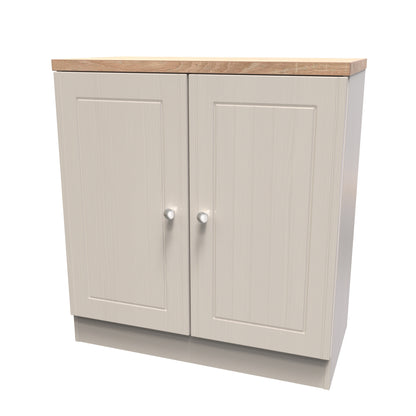 Vienna Cabinet Off-white & Light Oak 2 Doors 1 Shelf 74cm