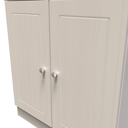 Vienna Cabinet Off-white & Light Oak 2 Doors 1 Shelf 74cm