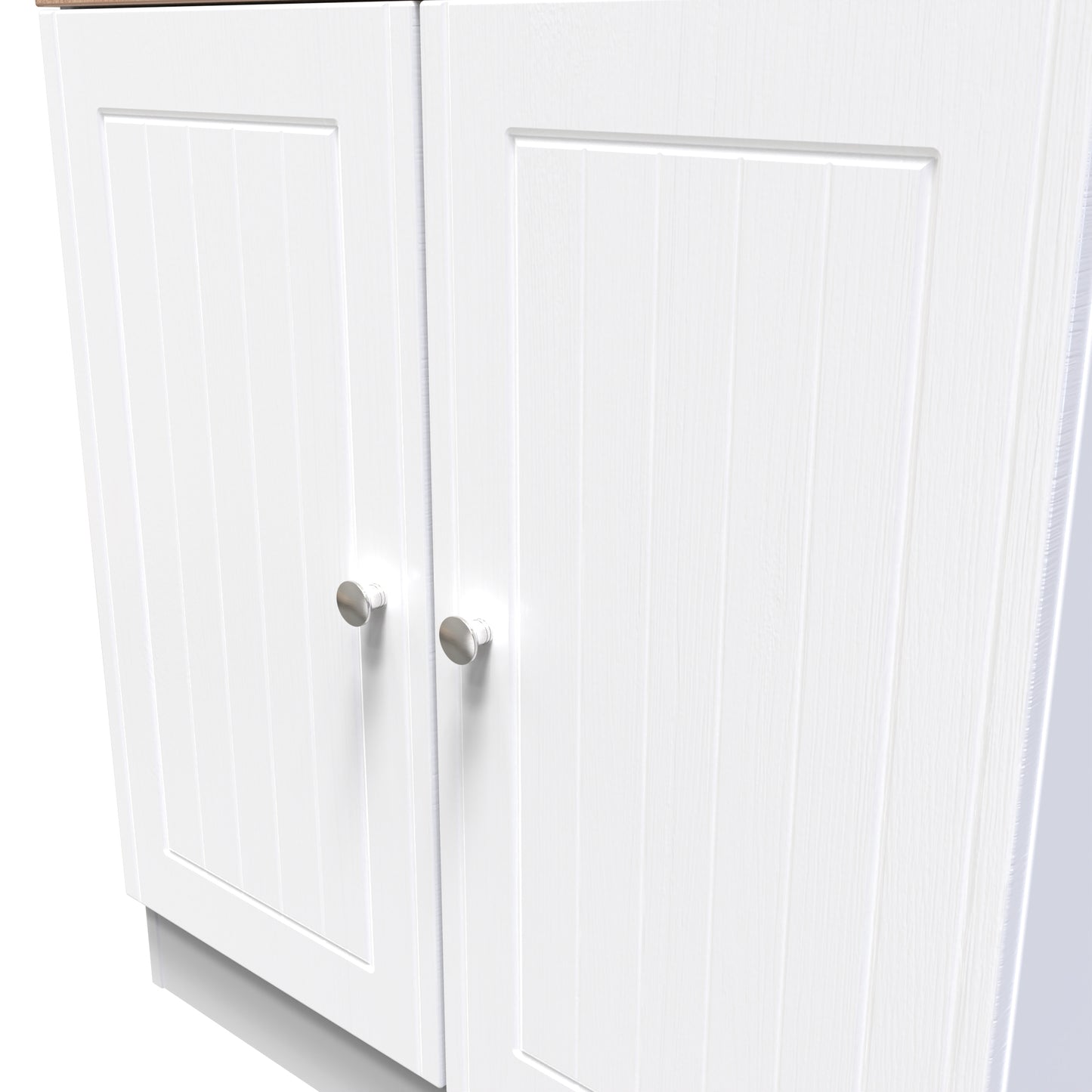 Vienna Cabinet White & Light Oak 2 Doors 1 Shelf 74cm