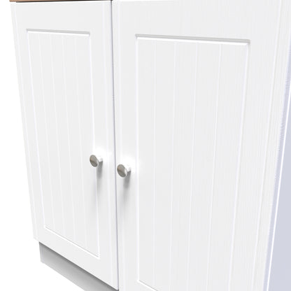 Vienna Cabinet White & Light Oak 2 Doors 1 Shelf 74cm