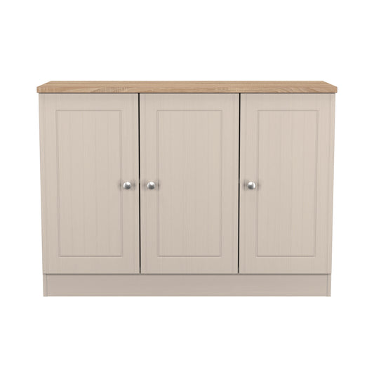 Vienna Large Sideboard Off-white & Light Oak 3 Doors 1 Shelf 110cm