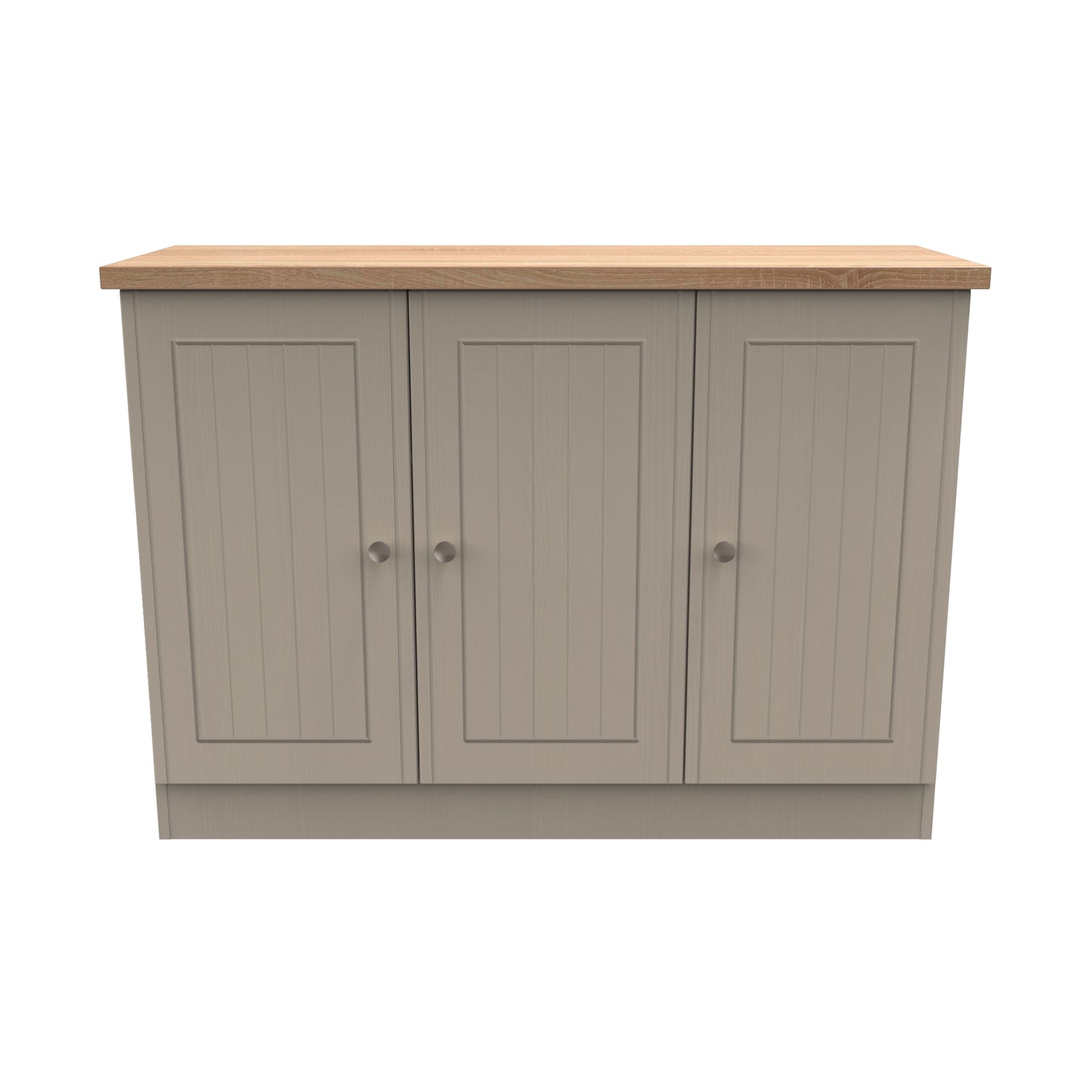 Vienna Large Sideboard Off-white & Light Oak 3 Doors 1 Shelf 110cm