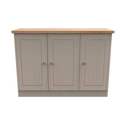 Vienna Large Sideboard Off-white & Light Oak 3 Doors 1 Shelf 110cm