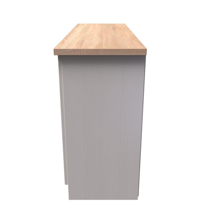 Vienna Large Sideboard Off-white & Light Oak 2 Doors 2 Shelves 3 Drawers 126cm