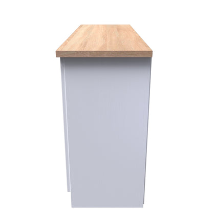 Vienna Large Sideboard White & Light Oak 2 Doors 2 Shelves 3 Drawers 126cm