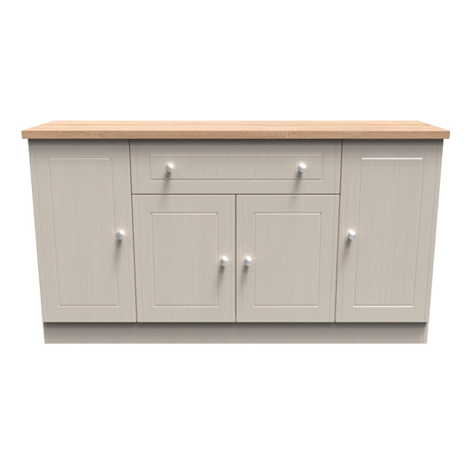 Vienna Large Sideboard Off-white & Light Oak 4 Doors 2 Shelves 1 Drawer 144cm