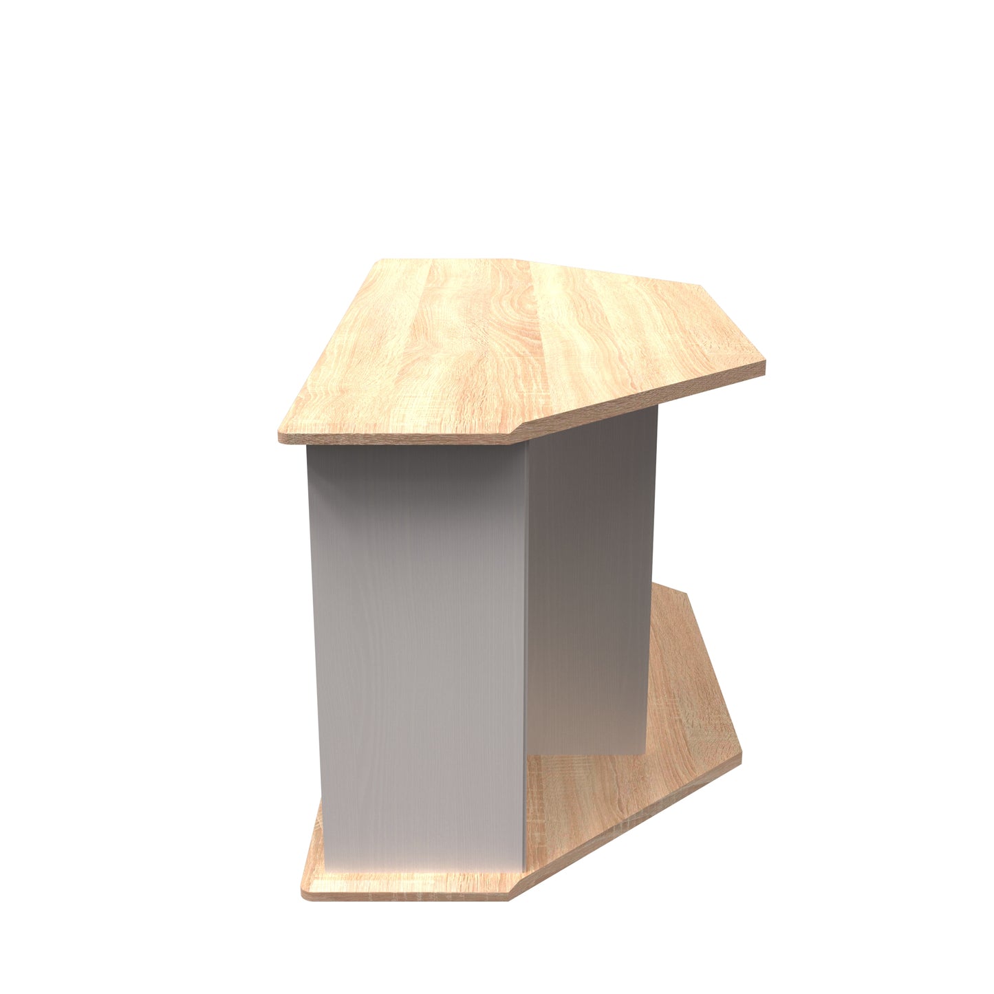 Vienna Corner Corner TV Unit Off-white & Light Oak 5 Shelves 1 Drawer 110cm