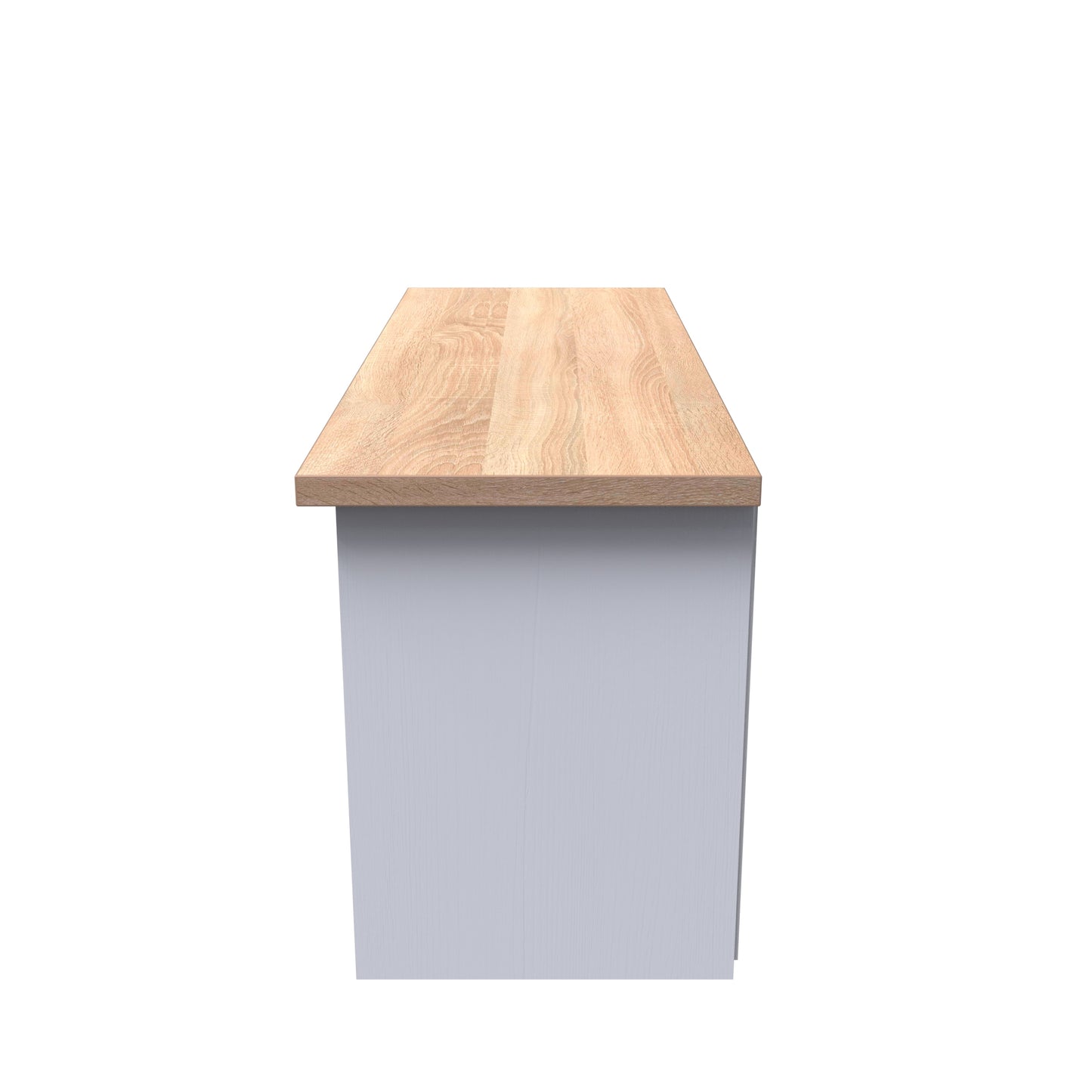 Vienna TV Unit White & Light Oak 5 Shelves 1 Drawer 110cm