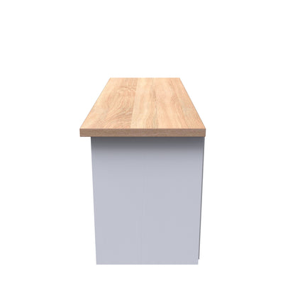 Vienna TV Unit White & Light Oak 5 Shelves 1 Drawer 110cm