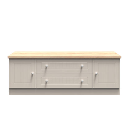 Vienna TV Unit Off-white & Light Oak 2 Drawers 2 Doors 144cm