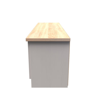 Vienna TV Unit Off-white & Light Oak 2 Drawers 2 Doors 144cm