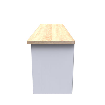 Vienna TV Unit White & Light Oak 5 Shelves 1 Drawer 39cm