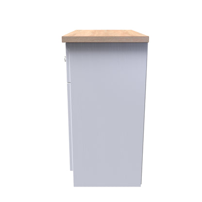 Vienna Sideboard White & Light Oak 2 Doors 1 Drawer 74cm