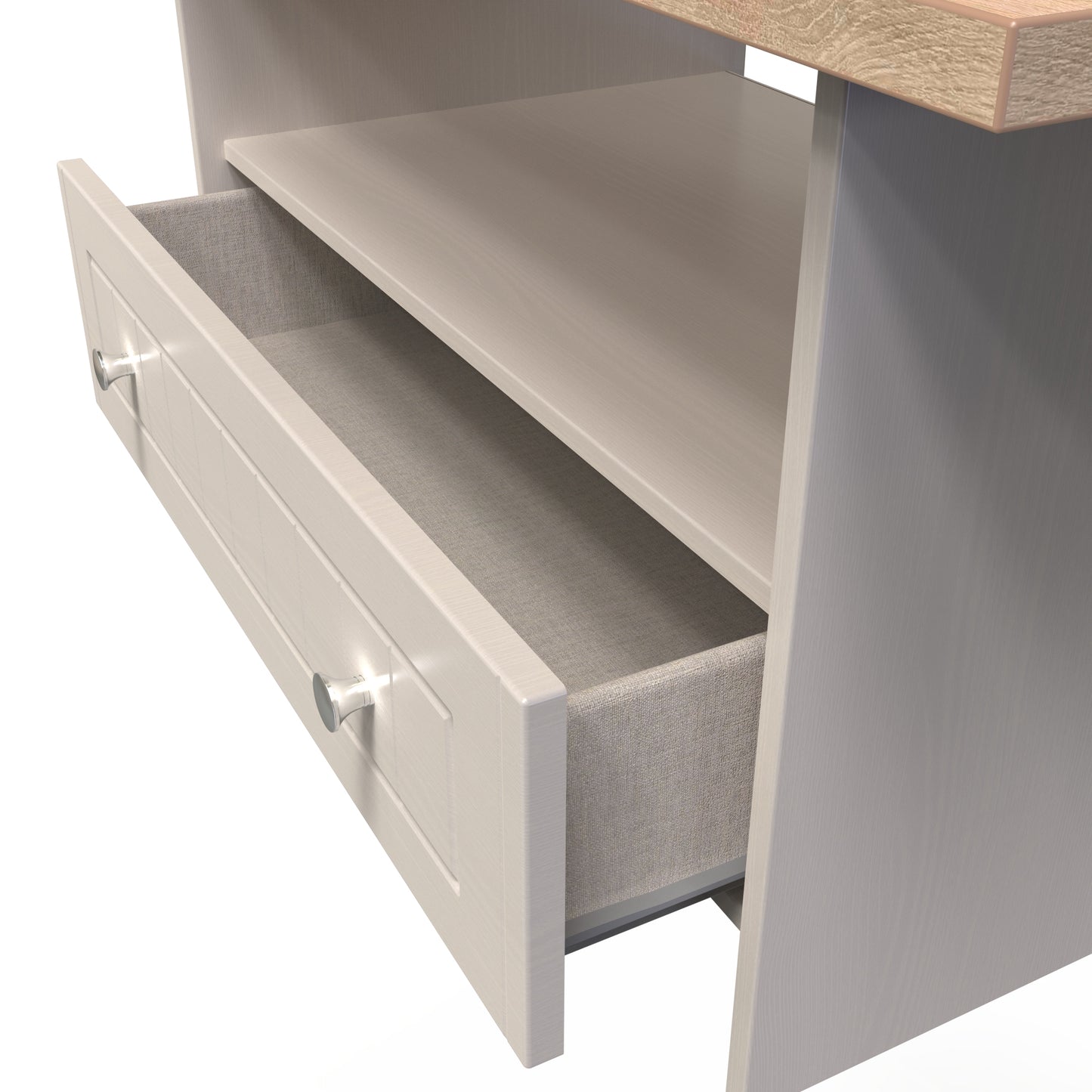 Vienna Coffee Table Off-white & Light Oak 1 Shelf 1 Drawer 93cm