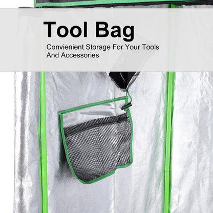 Hydroponic Plant Grow Tent Canopy Indoor Reflective Mylar Green Room 600D Oxford 120L x60W x150H cm Silver