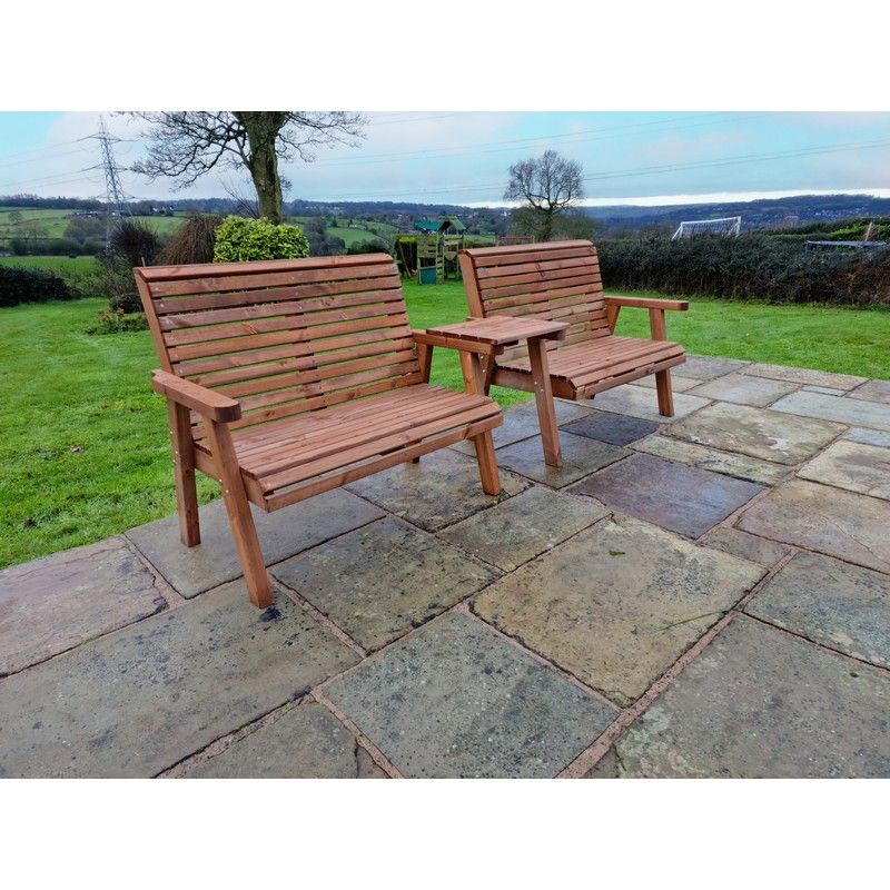 Swedish Redwood Tete a Tete Garden Seating