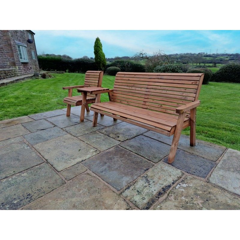 Swedish Redwood Straight Garden Tete Tete Churnet Valley 4 Seat