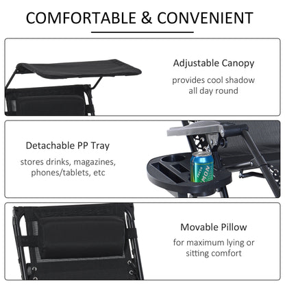 Folding Recliner Chair Outdoor Lounge Rocker Zero-Gravity Seat w/ Adjustable