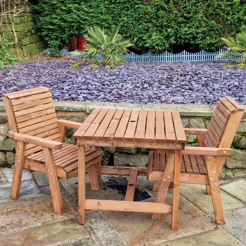 Swedish Redwood Garden Bistro Set Churnet Valley 2 Seats