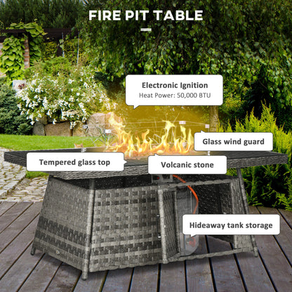7-Pieces PE Rattan Garden Furniture Set