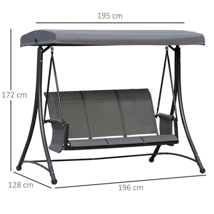3 Person Outdoor Patio Porch Swing Chair with High Back Design