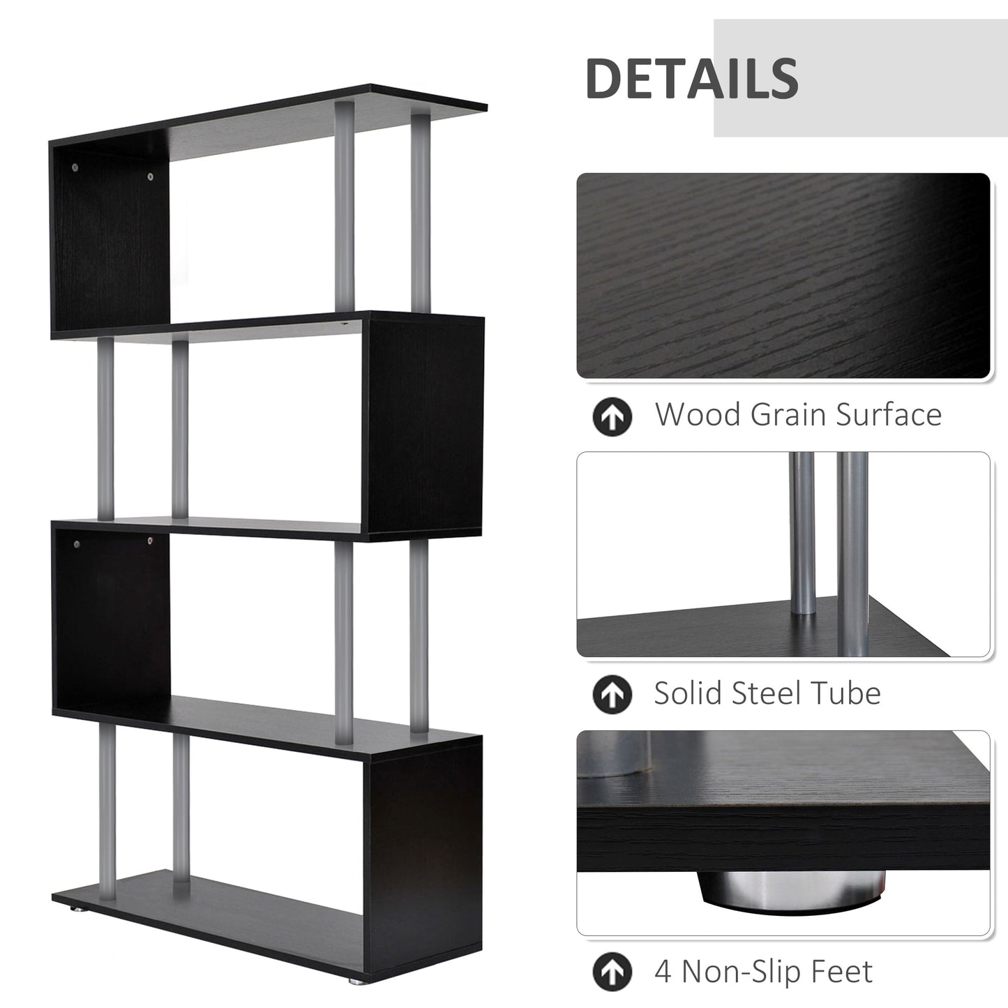 Double 'S' Shelving Unit - Black
