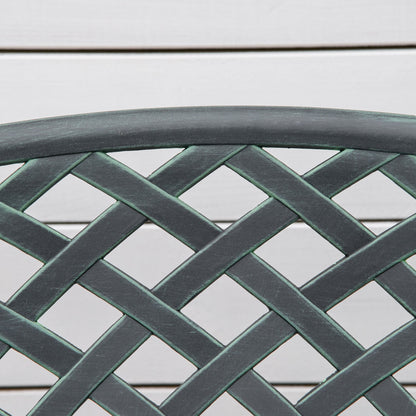 Cast Aluminium Garden Bench 2 Seater Antique Loveseat for Outdoor Patio Porch Park