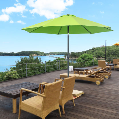 2.7M Patio Sun Umbrella Parasol Tilt Shade Shelter Canopy Aluminium Frame Light Green
