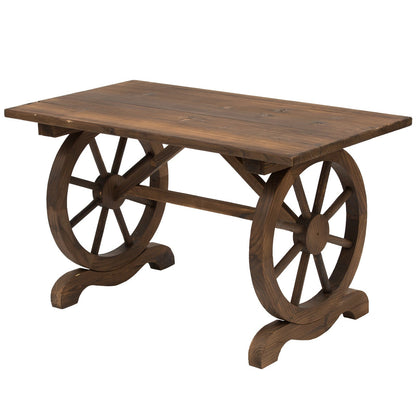 Outdoor Dining Table Patio Display Desk Natural Fir Wood Water-Resistant Primary Image