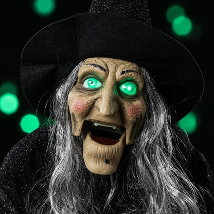 Animated Witch Halloween Decoration - 94cm